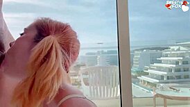 Damn, my redhead girlfriend got roughly banged doggystyle after a wild blowjob! 😈