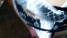 Wife in mask uses toys for masturbation