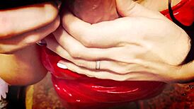 very close-up of early morning blowjob magic