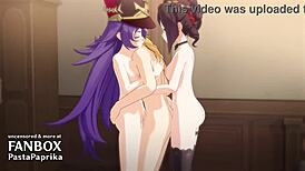 watch this horny anime babe get bent over for doggystyle creampie