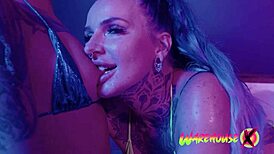 Lesbian Pussy Fuck with Huge Dildo