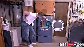 tiny blonde teen 18+ stepsister fucked to orgasms by stepbrother outside