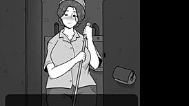 Hot Cheating Milf Janitor Teaches Shy Boy Sex In Public Washroom