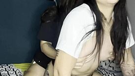 Horny neighbor seducing me in lingerie