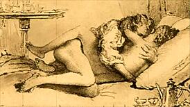 I admire this vintage erotic illustration in retro style