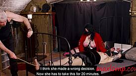 Man, caning in latex with this BBW is extreme, her tattooed feet are wild!