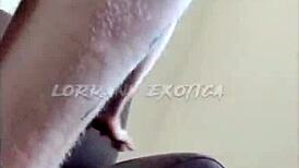 Albina's naughty display with shorts stuffed in her ass, what is she up to?