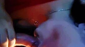 Slut licks ass bent over then gets pussy fucked doggystyle