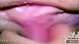 Intense close-up sensual pussy licking and bareback riding by couple