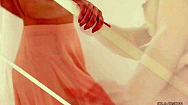 Oh, Leony Apri on stairway to pleasure with tits and masturbation!