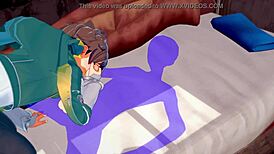 Konosuba yaoi, I’m blown away by Kazuma’s cum-filled blowjob in Japanese anime gay porn