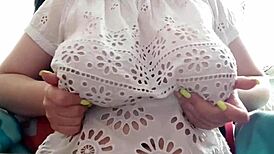 My cute stepsister bounces her huge natural tits to a luxury orgasm after school