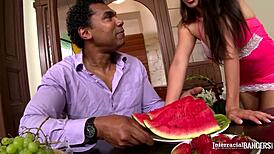Mea Melone Sucks Big Black Monster Cock In Interracial Group