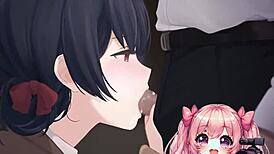 i'm watching this anime girl worship that huge cock and swallow the cum