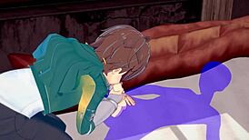 Konosuba yaoi, I’m blown away by Kazuma’s cum-filled blowjob in Japanese anime gay porn