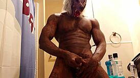 Brunette Worships Big Black Hairy Cock with Intensity