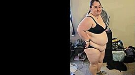 bbw dances seductively to milkshake