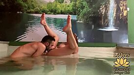 found a stranger in the jacuzzi and took her doggy style outdoors