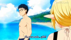 Beautiful blonde girl on the beach hentai