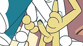 Jenny and Sheldon parody sex with creampie and facial