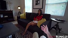 Sophia Leone Borrows Stepbro's Cock for Intense Cowgirl and Blowjob Action