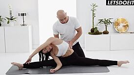 Clea Gaultier Receives Deep Massage From Personal Trainer After Yoga Session