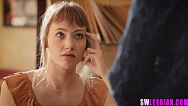 Mature Woman Seduces Young Girl in Steamy Brunette Encounter