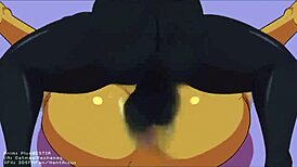 狂野3D卡通中的交配压迫动作