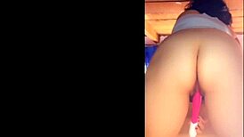 Sexy amateur plays with dildo toys before bathing in raw scene