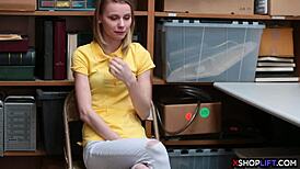 russian slender shoplifting teen got punished with hard fucking