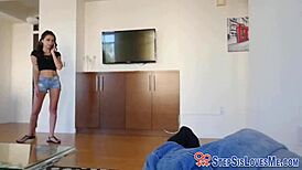 Teen Amateur Explores Body with Fingering, Handjob, and Blowjob Leading to Cumshot