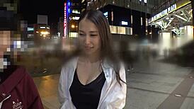 street vibes with asian babe dripping wet. denim soaked from japanese homemade action!