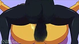 狂野3D卡通中的交配压迫动作