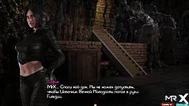 In the hentai world, a sexy teen girl with a big ass jerks my cock in an anime adventure