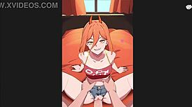 可爱力量在POV动作中传教士内射，哦我的老婆，你湿透了！