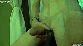 Wow, Ava Holt masturbating her small tits!