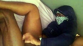 african amateur takes big black cock from the side