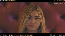 Girl Strips in Horny Roast Chicken Position for Latina Lesbian Action