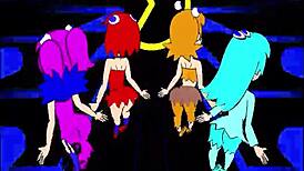 pacman ghost girls dance in three phases