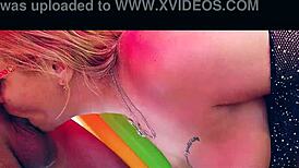 克罗地亚Vicky吸大屌金发熟女满身精液