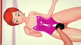 Gwen is so hot she puts on her swimsuit to fuck in this hentai adult version!