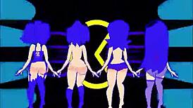 pacman ghost girls dance in three phases