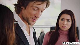 Eva Lovia delivers intense brunette deepthroat and doggystyle in skirt and shoes