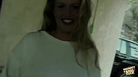 Dirty blonde with small tits takes a monster cock deep in her ass for gaping anal and cum in mouth