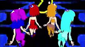 pacman ghost girls dance in three phases