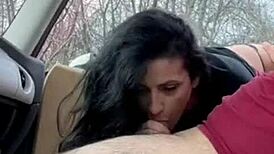 she teases with her big latina ass on his thick cock