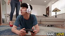 Stepmom Stephanie Love gets one last ride with Ethan Seeks. It's a wild, shaved blonde encounter!