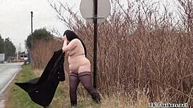 Fat British Amateur Emma Flashes Nude in Public Voyeur Scene