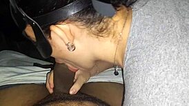 Fun in the car with interracial ass play?