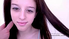 Beautiful New Brunette Stars in Group Sex with Photographer